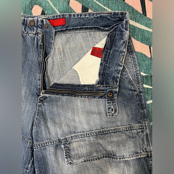 Vintage Le Jean De Marithe Francois Girbaud Jean Shorts Cargo Velcro Denim - Picture 8 of 14